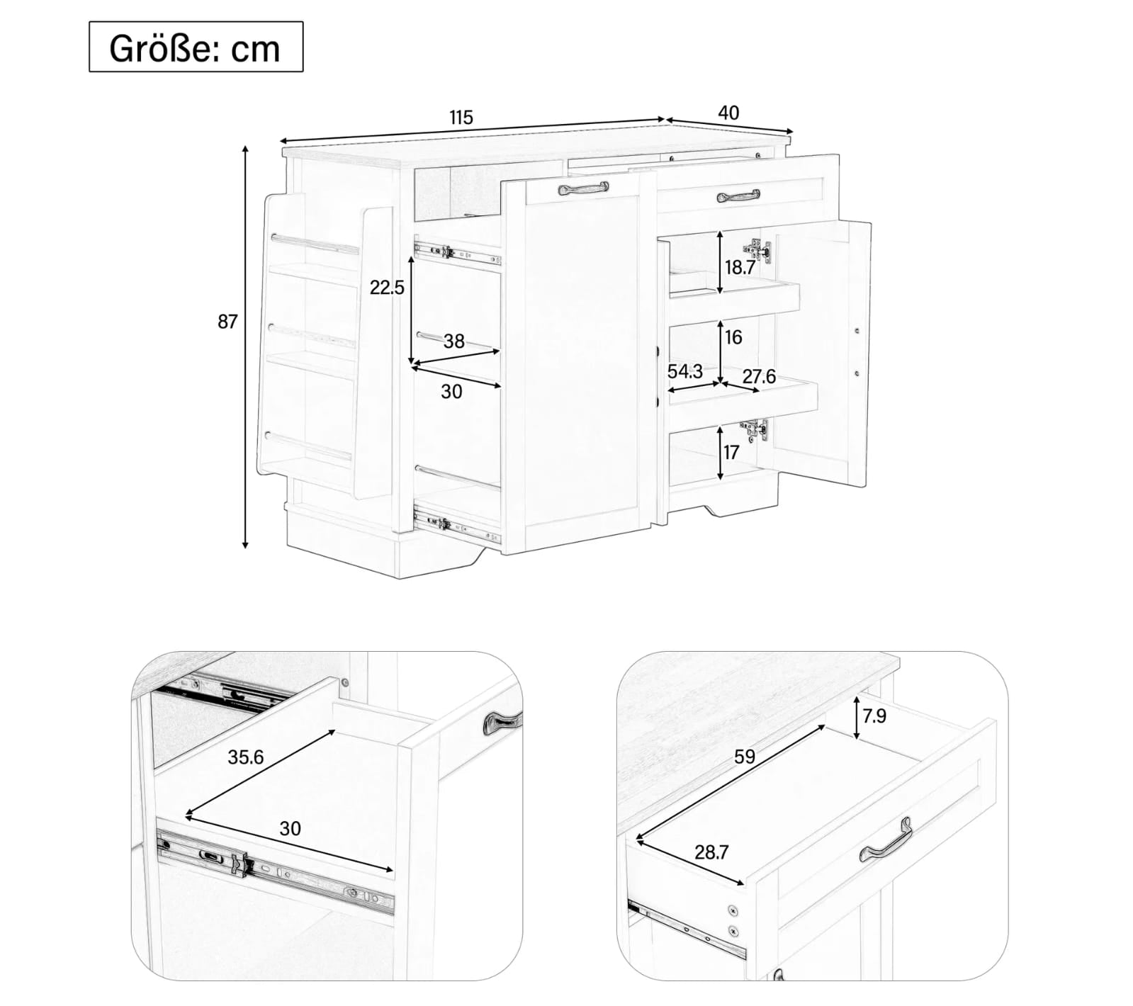 Kitchen side unit