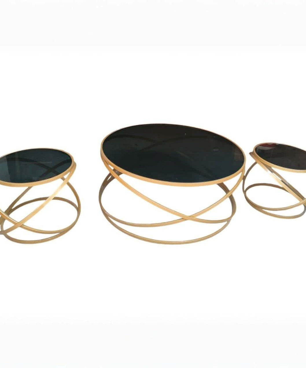 NArt127- طقم ترابيزات ستيل ذهبي