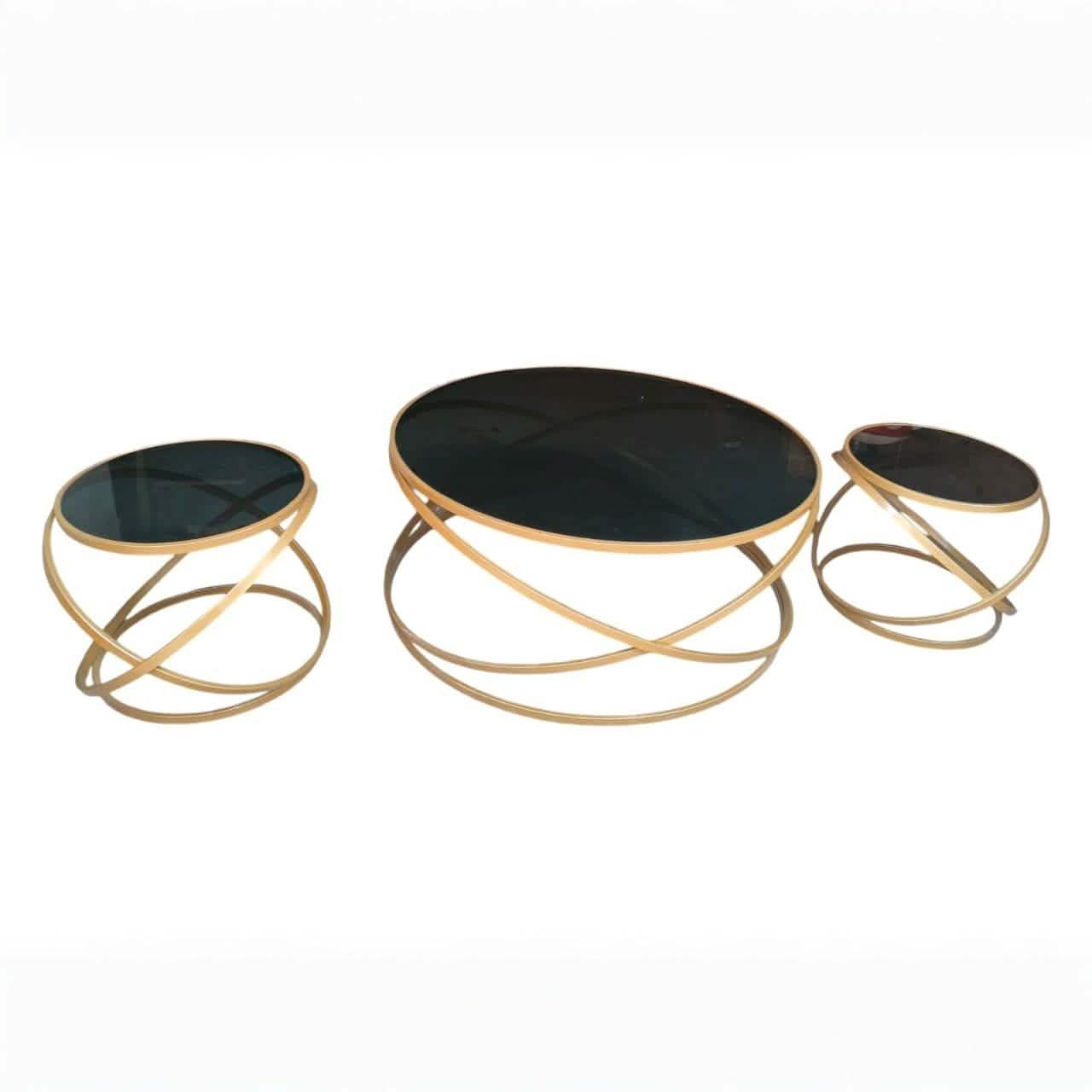 NArt127- طقم ترابيزات ستيل ذهبي