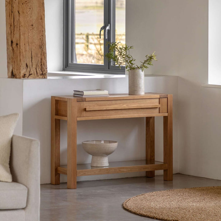 Natural Swedish wood console
