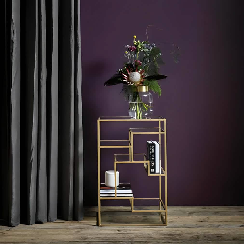 NArt150 - وحدة أرفف معدن و زجاج