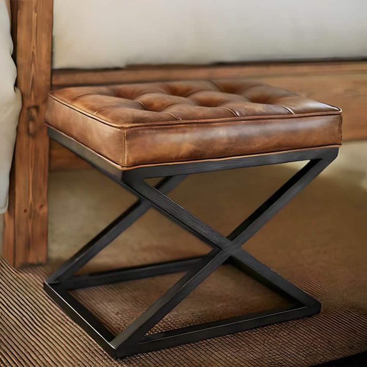 NArt249- Metal and leather chair