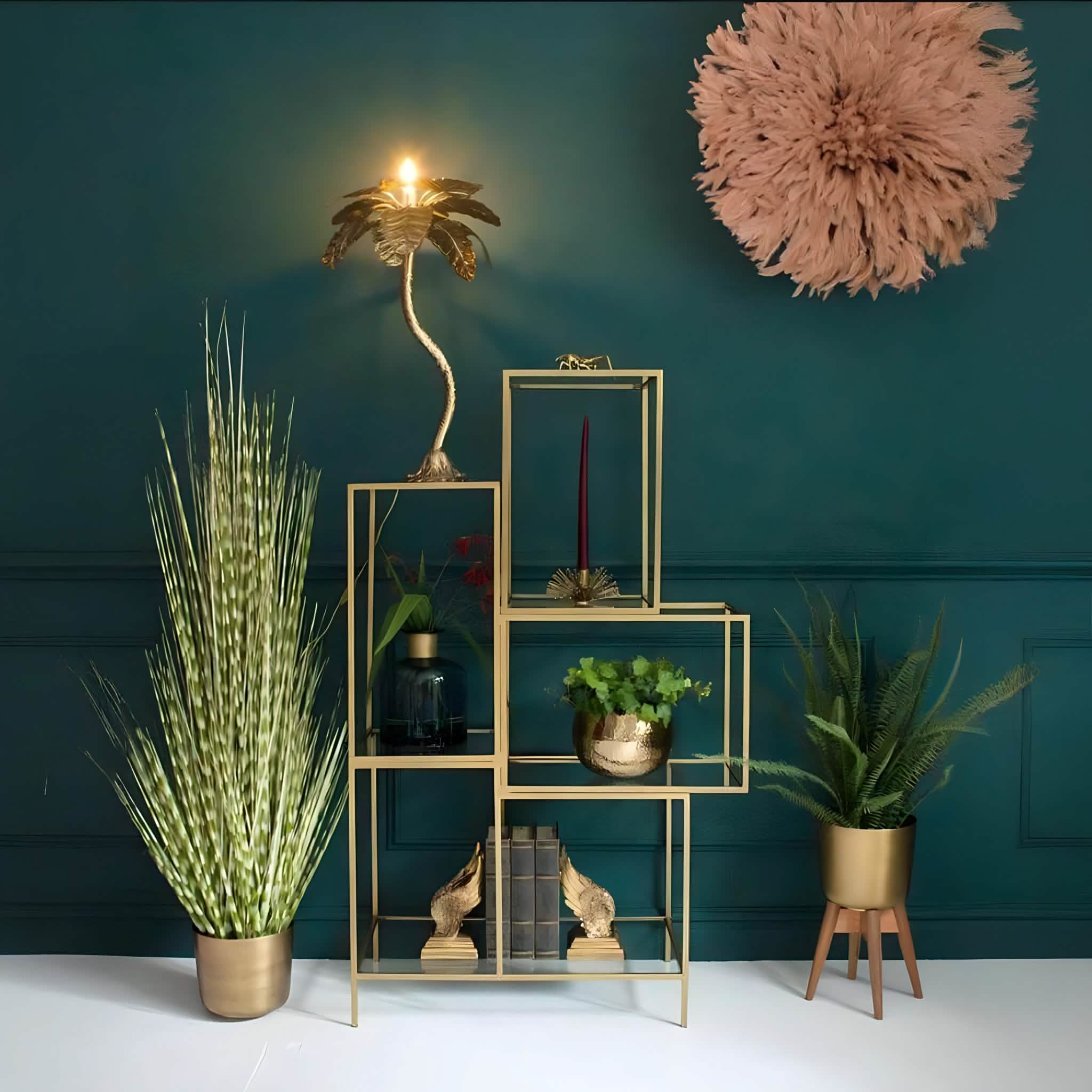 NArt156 - وحدة أرفف معدن و زجاج