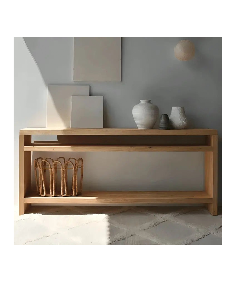 Natural Suede Wood Console - ART.W.AW1003