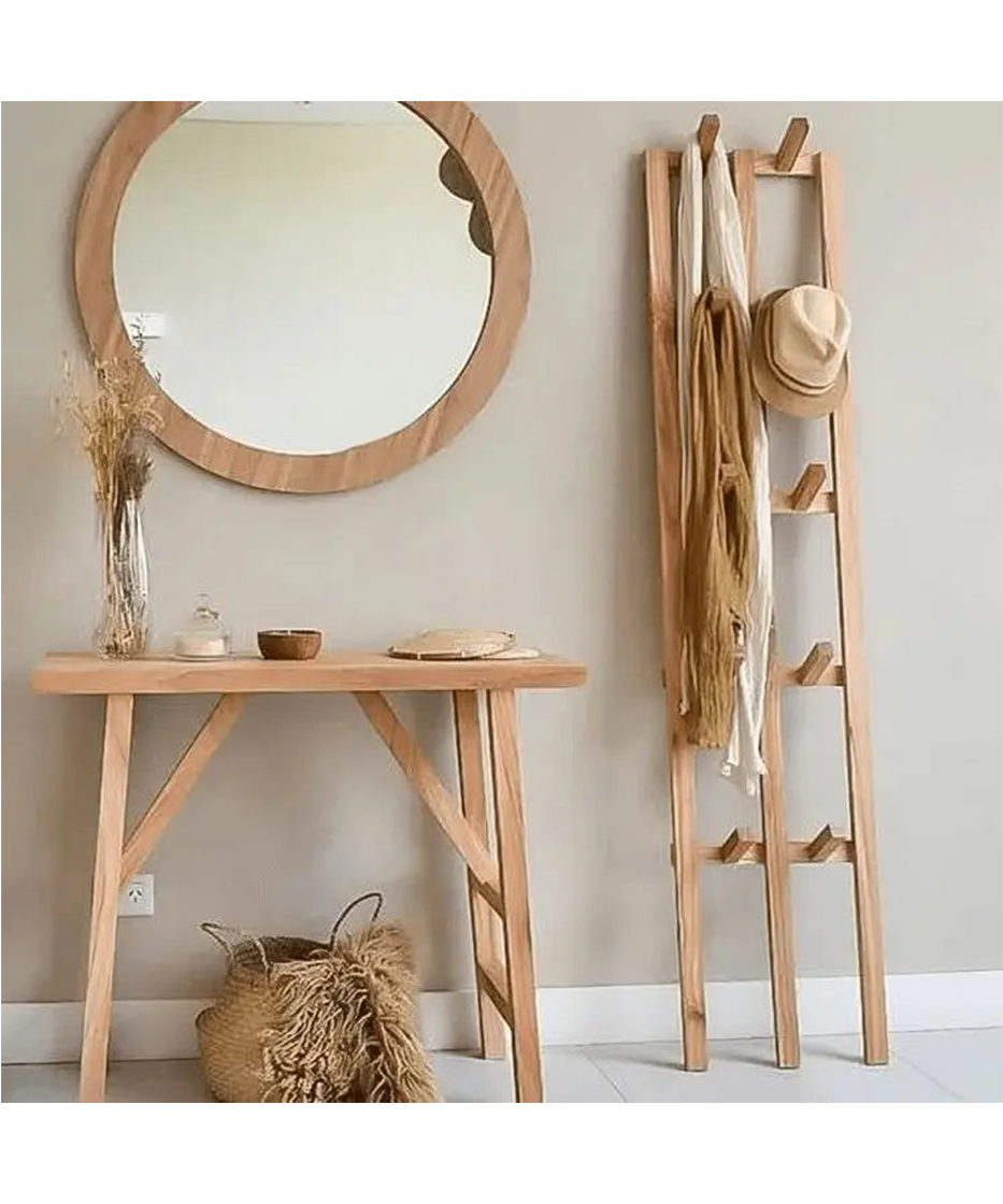 Mirrors with console and wooden clothes hanger - ART.W.AW 067