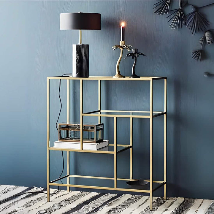 NArt151 - Metal and Glass Shelving Unit