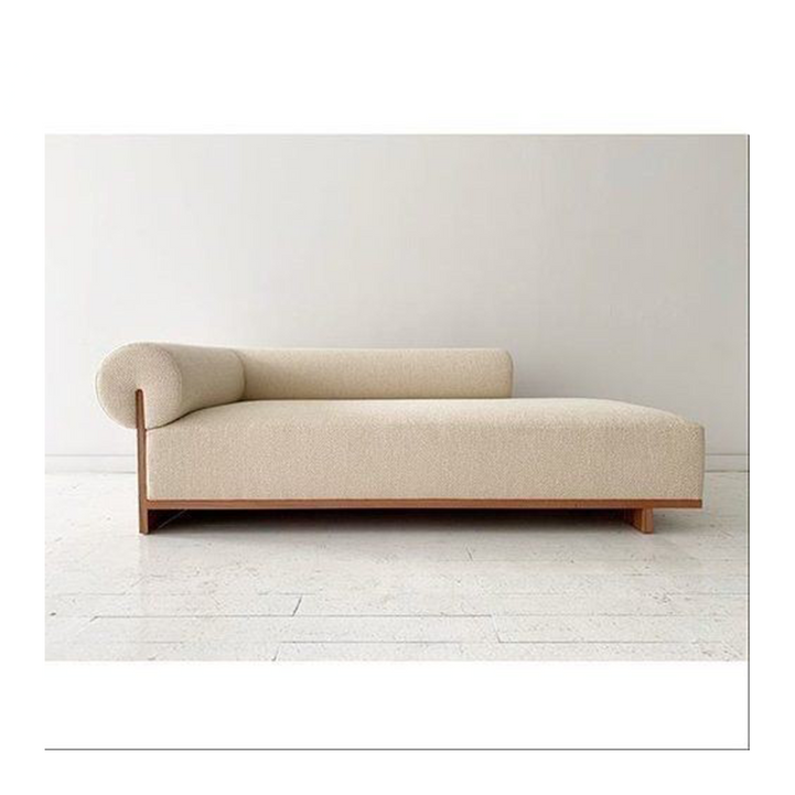 شازلونج مودرن فاخر من الخشب الطبيعي وقماش مريح