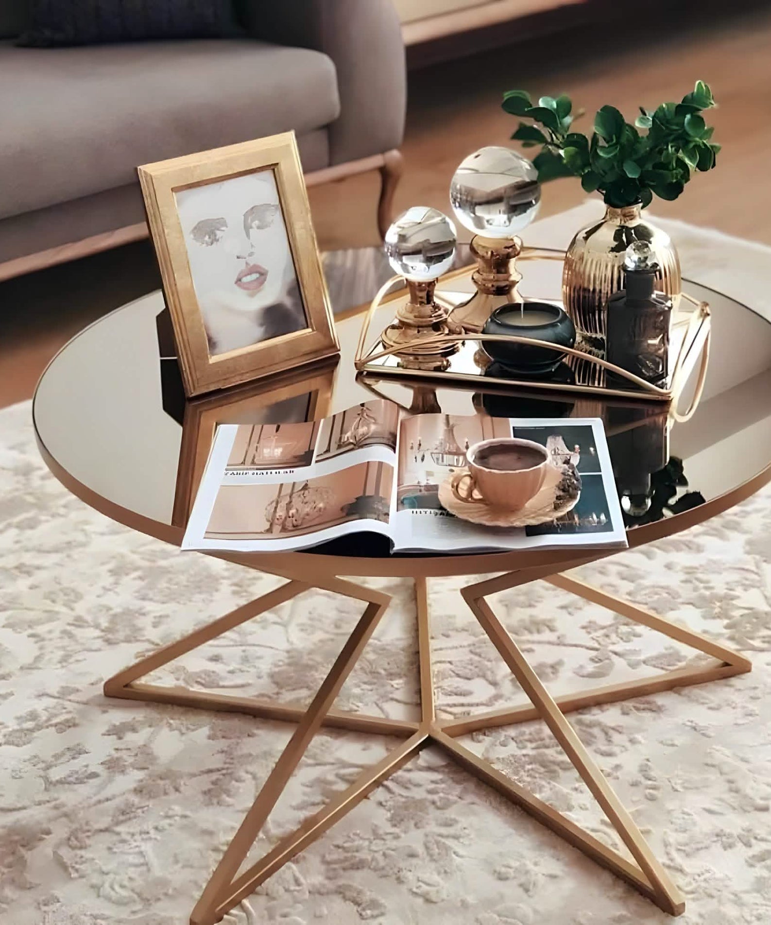 NArt205- ترابيزة قهوة زجاج